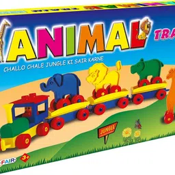 nabhya Animal Train Building Blocks Puzzle Early Learning Educational Toy For Kids Age 2 To 5 image 1