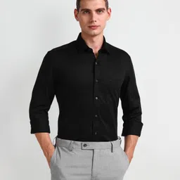 arrow Men Slim Fit Self Design Cut Away Collar Formal Shirt-picture-10