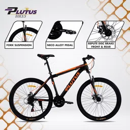 plutus Durango MTB Cycle Age-12+ with Dual Disc Brake, Multi Speed (Orange) 27.5 T (inch) Mountain Cycle image 4