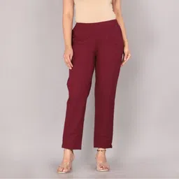 dhananadham Women Regular Fit Maroon Pure Cotton Pant Palazo Women Pyjama-picture-20