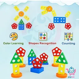 popsee English Alphabet A to Z, Number Learning Board & Wooden Shape Sorter Blocks image 4