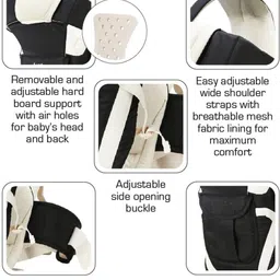 little bee New Born Baby Sitting Carrier Bag with Front & Back Carry Baby Carrier Baby Carrier image 4
