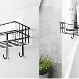 istar Mounted Storage Organizer for bathroom/living Hall.. (pack of 2) Iron Wall Shelf image 2