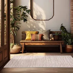 sapana carpet-mats Beige Abstract Polyester 4 x 6 Feet Machine Made Carpet-picture-38