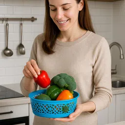 sam home & kitchen Plastic Multipurpose Storage Basket for Kitchen, Fridge & Home Use | Strong Storage Basket image 5