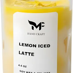 Premium Handcrafted Lemon Iced Latte Scented Jar Candle Candle-image-92