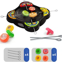 rainbow riders Cool Top Spinning Battle Game Funny Emoji Launchers Super Disk 4 Spinners Party & Fun Board Game image 4