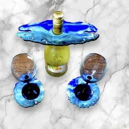 scyza artiz Resin Coaster Set & Crystal Glass Holder-picture-23