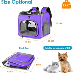 psk pet mart Pet Carrier Bag with Mesh Ventilation, and Bottom Pad for Traveling, Multicolor Backpack Pet Carrier image 3
