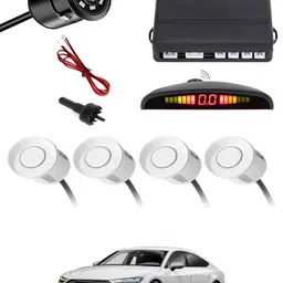 zplus Car Parking Sensors - Set of 4 with Reverse Parking Camera (White)-224 Safety of Passengers/Car One Alarm Kit-2413 Parking Sensor-picture-17