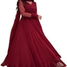 fashionvalleydresses Embroidered Georgette Stitched Anarkali Gown image 4