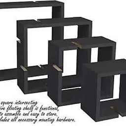 woodinzo Wooden Interlock MDF Wooden Shelf | Wall Mount MDF (Medium Density Fiber) Wall Shelf image 5