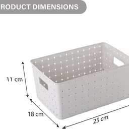 kuber industries Plastic Pack of 2 Stackable Plastic Storage Box with Lid | 5 LTR | Cannes Pattern - Grey Storage Basket image 3