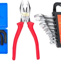 globus 876 DOUBLE OPEN END SPANNER SET/8 PCS CHROME MATT FINISH, COMBINATION PLIER 8" AND ALLEN KEY SET/9 PCS Allen Key Set-picture-27