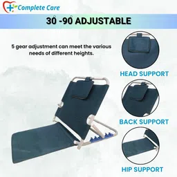 complete care Adjustable Bed Back Rest, Portable Back Support for Bed with Soft Cushion Back / Lumbar Support image 3