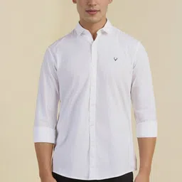 allen solly Men Comfort Fit Fit Solid Spread Collar Casual Shirt-picture-17