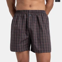 jockey Pack of 2 1222 Super Combed Mercerised Cotton Woven Checkered Men Boxer image 1