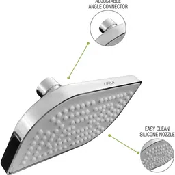 lipka Madrid ABS Overhead Shower for Bathrooms with Chrome Finish & Silicone Nozzles Handheld image 2