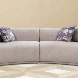 casacraft from pepperfry Framingham Fabric 3 Seater Sofa in Light Grey Colour image 1