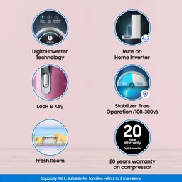 samsung 183 L Direct Cool Single Door 3 Star Refrigeratorwith Digital Inverter image 3