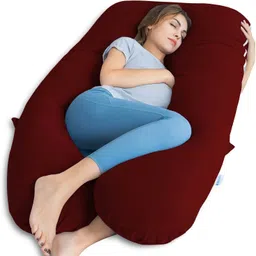 jaipurlinen "Enjoy full-body comfort and support for a more peaceful pregnancy journey." Microfibre Solid Pregnancy Pillow Pack of 1 image 1