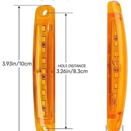 apsmotiv 8 Piece Side Marker Lights 9LED Front Rear LED Marker for Universal Vehicles Car Dash Indicator Lamp image 2