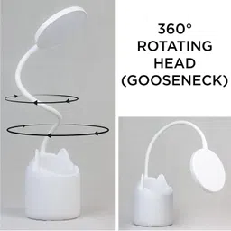 crentila Rechargeable Touch Lamp 3 Color Mode LED Study Table Desk Lamp for Students Table Lamp image 4