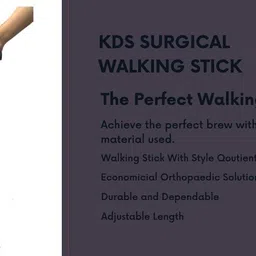 monolize 4 Leg Chrome Black Height Adjustable Men/Women/Old People Patient Walking Stick image 3