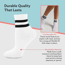wklouyhe 6 Pairs Ladies Black White Low Cut Sports Socks Breathable Crop Ankle Liners for Women_Free Size image 3