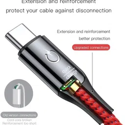 Chias USB Type C Cable 1.2 m Type C Cable with Power Led Light and Charging Indicator 1.2 m USB Type C Cable for Quick Charging image 2