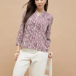 fame forever by lifestyle Casual Regular Sleeves Printed Women Red Top-picture-14