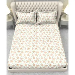 Floral 320 TC Microfiber 1 Bedsheet, 2 Pillow Covers Marc Collection by The White Moss image 4