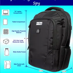 e-bag 22.5 L Laptop Backpack InBuilt GPS System & Voice Monitor for Buisness/Tour/Office/College image 5