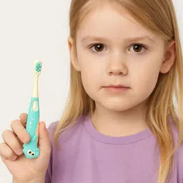 magic pebbles BPA Free Toothbrush for Kids 3-6 Years, Long Handle for Easy Grip Extra Soft Toothbrush image 5