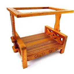 krishnagallery1 Laddu Gopal Mosquito Net Bed Wooden Quality 0 To 5 No, Size Laddu gopal , Laddu Gopal Dress , Laddu Gopal Sofa , Ladu Gopal Woolen Dress ( Sagwan Wooden Quality Net Bed ) Wooden Pooja Chowki image 2