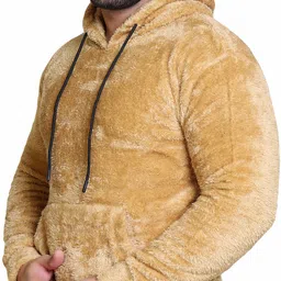 yoxo Men Full Sleeve Self Design Hooded Sweatshirt image 4