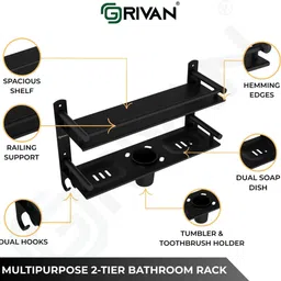 grivan 16 inch 1 Bar Towel Rod image 2
