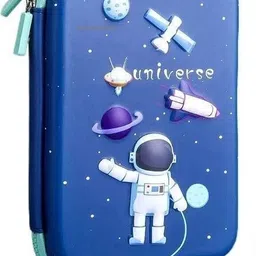 trendy one Space Theme 3D Big Pencil Case Pouch School Stationery Large Capacity Big Pouch 3D Space Boy Astronuat And Universe Art Polyester Pencil Box-picture-23