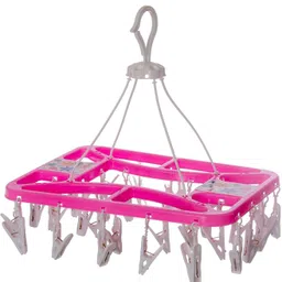 urbanware 28 Clips Laundry Cloth Dryer/Clothes Drying Stand/Hanger with Clips Plastic Cloth Clips-picture-28