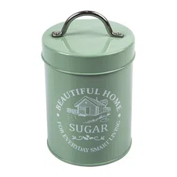 market 99 Green Mild Steel 850ml Sugar Storage Jar image 4