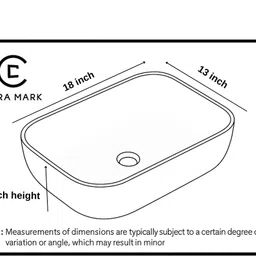 cara mark Wash Basin|Basin| Ceramic Table Top Wash Basin for Bathroom|Scretch Resistant| Table Top Basin image 5