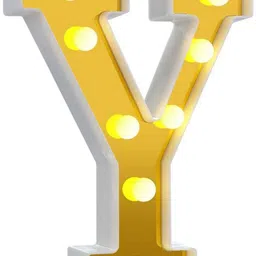 mansaa LED Marquee Letter Lights Sign, Alphabet LED Lights for Home Party Wedding Decoration - Y Table Lamp image 1