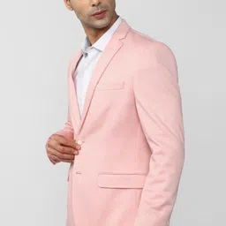 peter england Men Solid Single Breasted Formal Blazer image 3