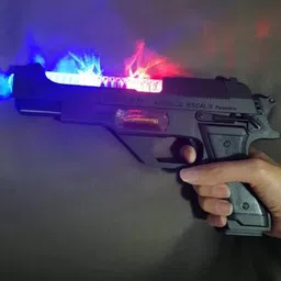 halo nation 1 Piece Eagle Pistol Light Music Gun With Telescopic Barrel Electric Laser Gun Guns & Darts image 4