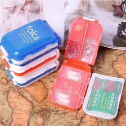 jpdsrn 30 days 30 DAYS FOLDING PILL BOX 8 COMPARTMENTS AIR TIGHT Pill Box Pill Box image 2