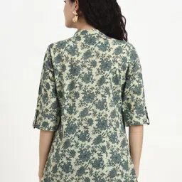 lime diva Women Floral Print Pure Cotton Tunic Kurta image 2