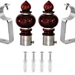 paras Brown Curtain Knobs, Rod Rail Bracket, Curtain Hooks, Curtain Rods, Curtain Rings Metal-picture-14