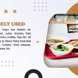 smilerry Rectangular Serving Tray For Home and Restaurant (12x16 Inches) 2 Red Tray_New Tray image 5