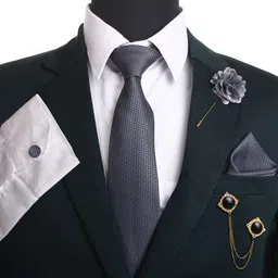 RANDOM STRIPE Silk Cufflink & Tie Pin Set image 4