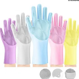Silicone Pet Bath Gloves with Massage Bristles Wet and Dry Glove-image-44